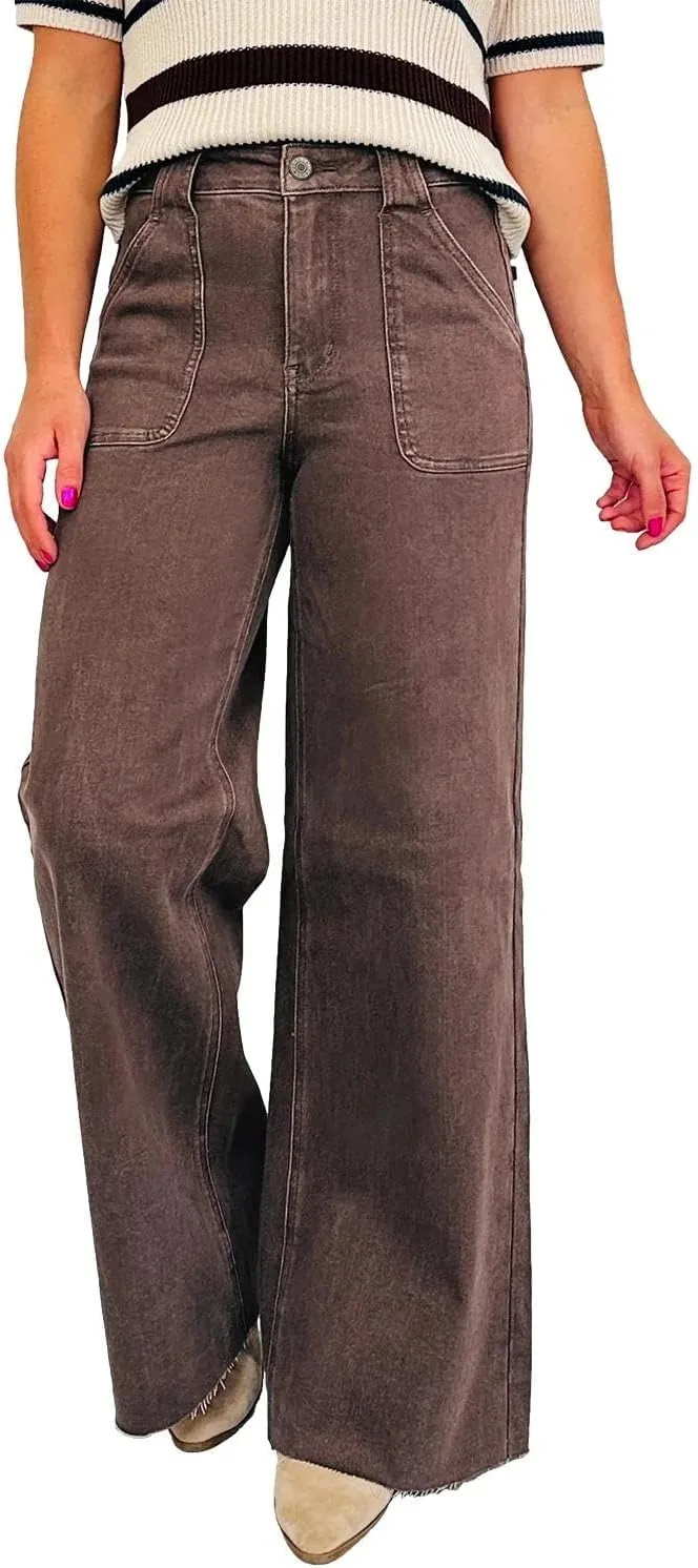 

Женские джинсы Apvirdy с рваным краем, широкие, в стиле ретро, с высокой талией