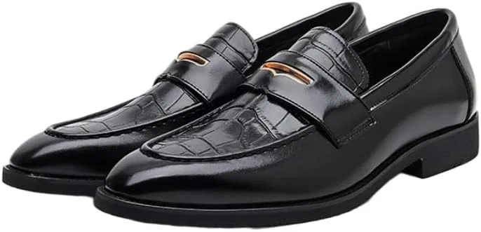 Лоферы мужские кожаные с острым носом, Black