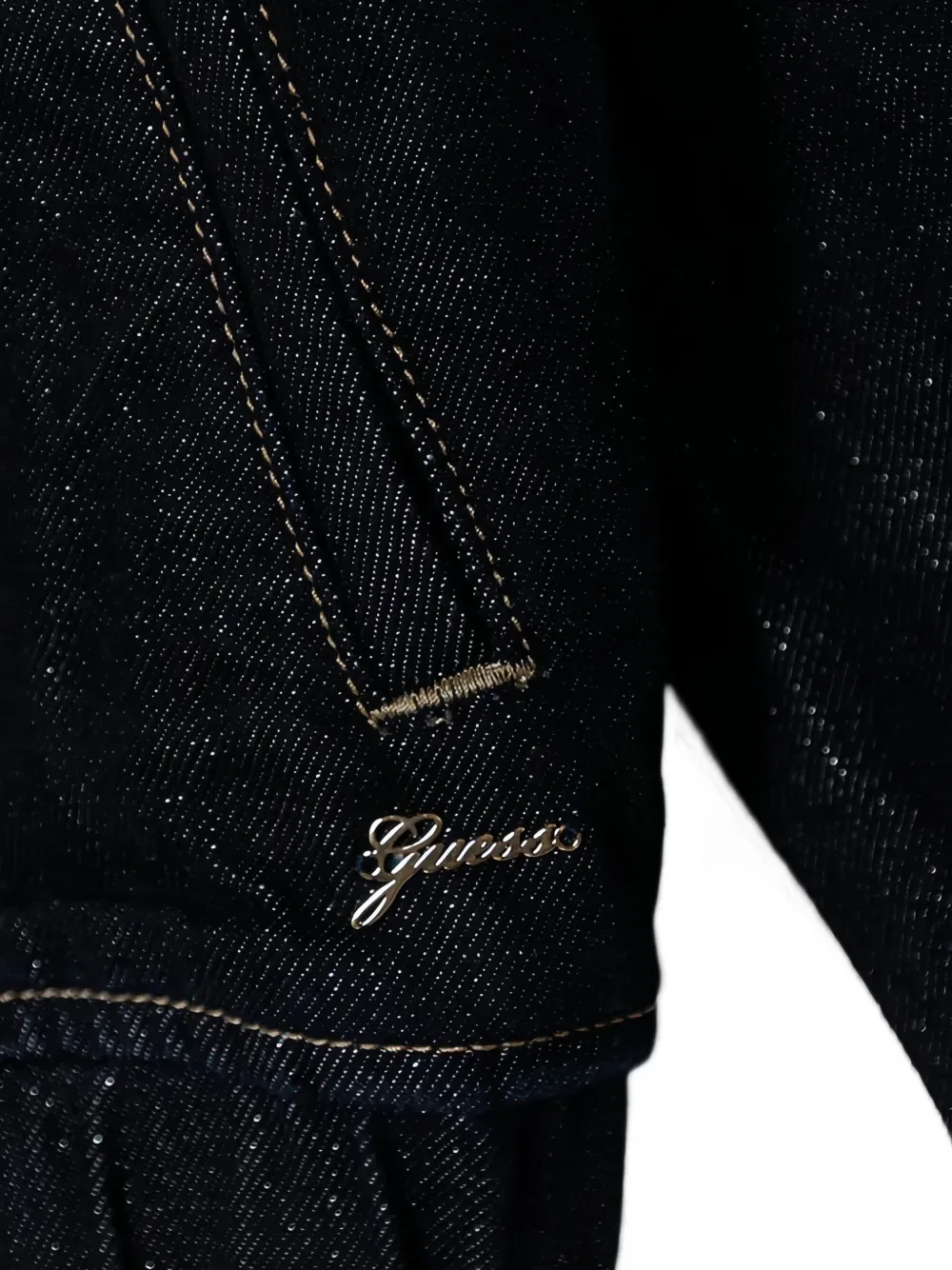 Укороченный двубортный жакет Guess Kids, синий — фото 3