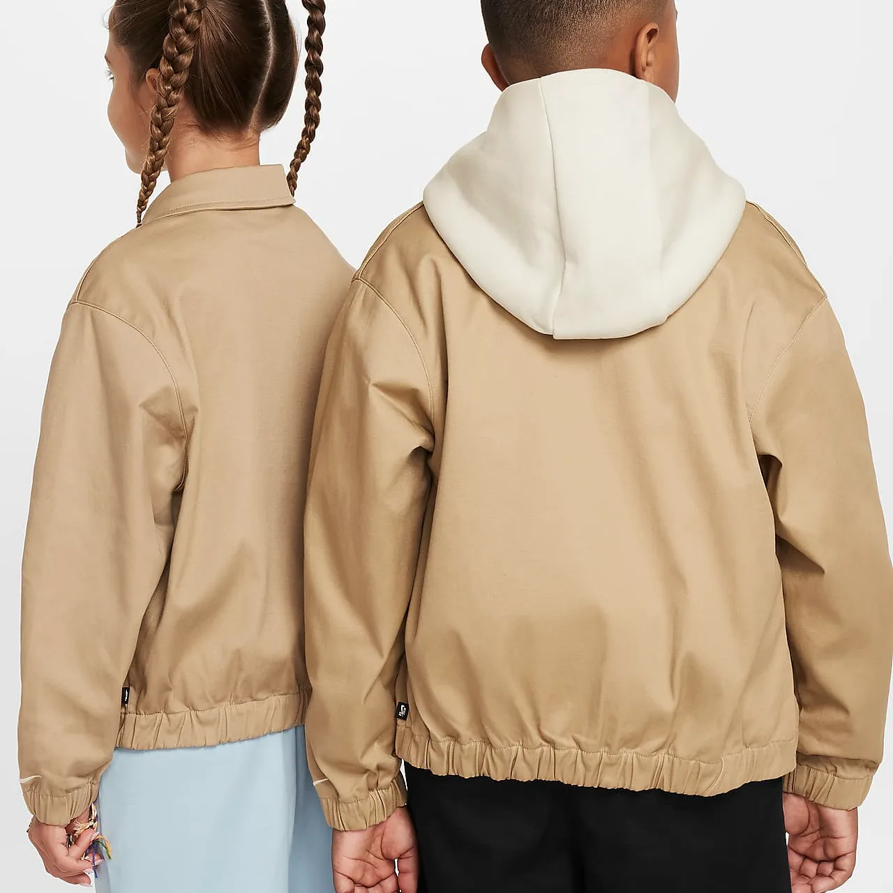 Nike Куртка и пальто цвета хаки/светлый розовый орех для детей — фото 4