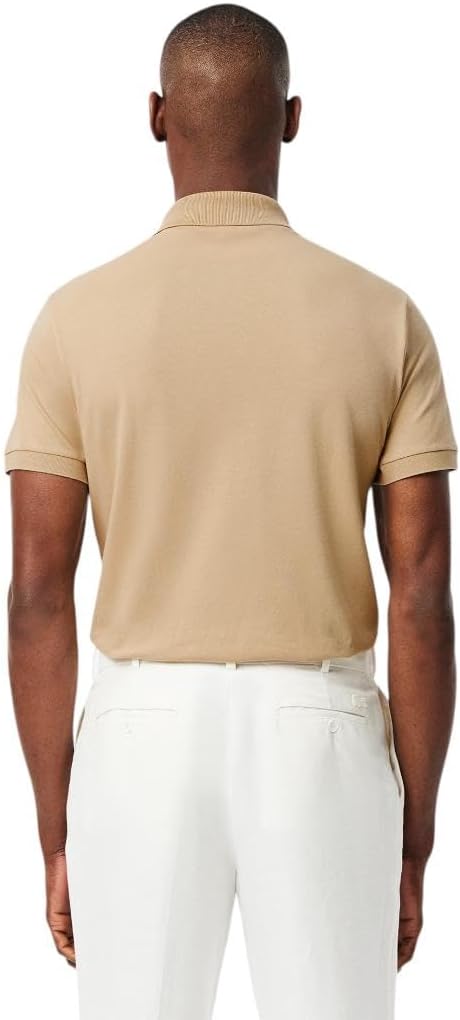 Футболка-поло Lacoste L.12.12 Light, классическая, светло-коричневая — фото 3