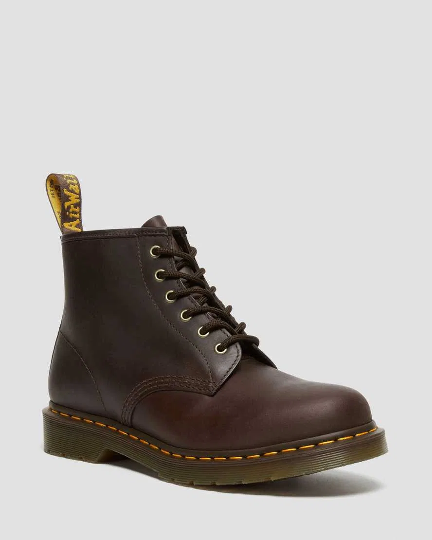101 Кожаные ботильоны Crazy Horse Dr Martens, коричневый
