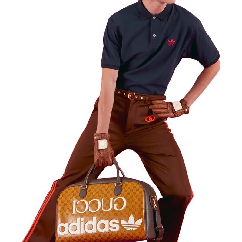 Рубашка поло унисекс Gucci X Adidas, темно-синий — фото 2