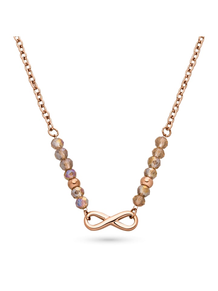 

s.Oliver Колье с символом бесконечности и декоративными жемчужинами из розового золота