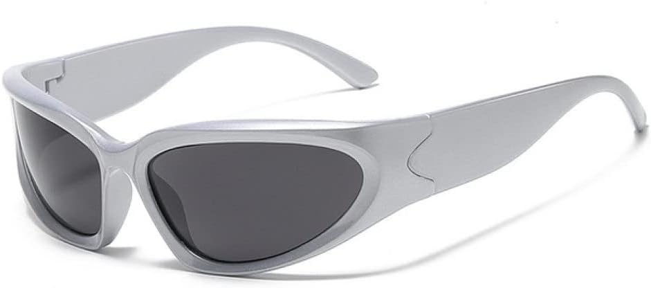 

Новые модные солнцезащитные очки 2025 года для женщин, серебристые овальные, спортивные, велосипедные, эстетичные, для мужчин и для активного отдыха DSXLY, Silver Gray