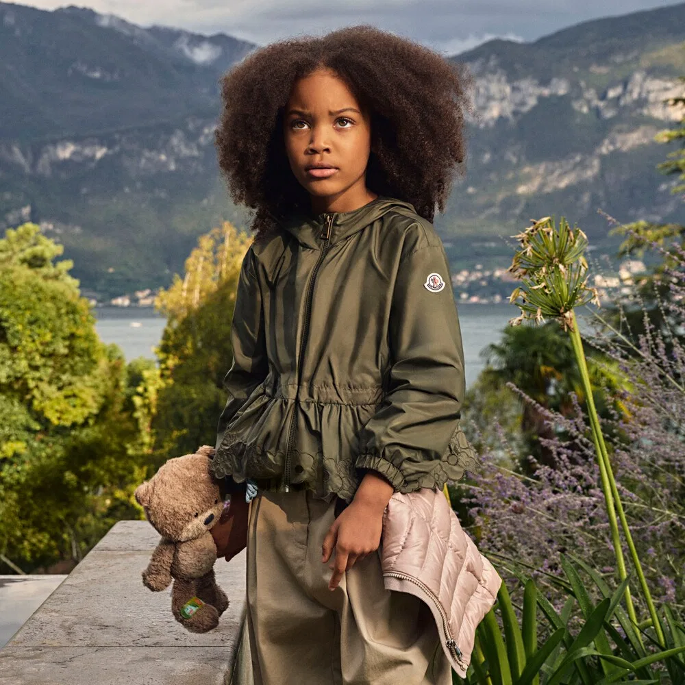 Техническая куртка Manolya с вышивкой Moncler Enfant, зеленый — фото 4