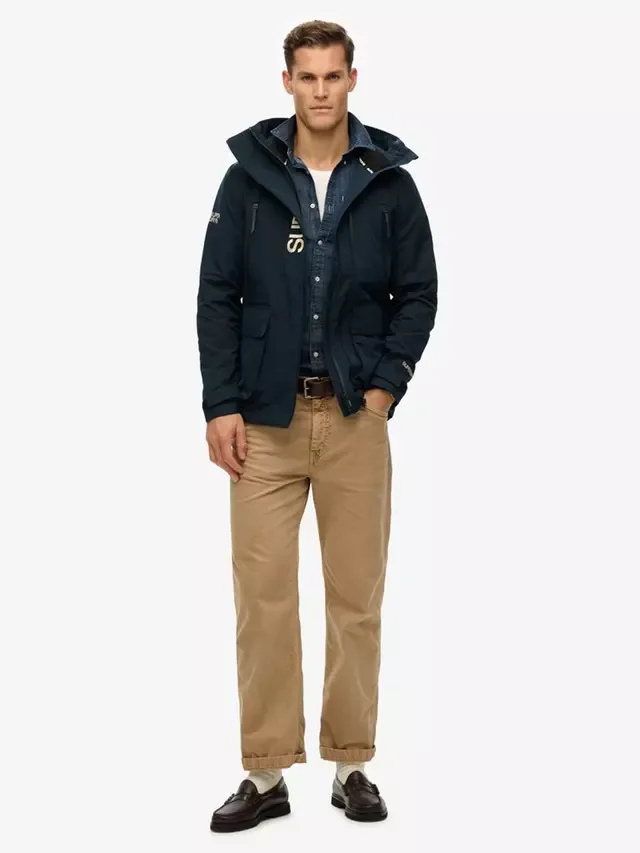 Куртка-ветровка с капюшоном и вышивкой Superdry, Eclipse Navy — фото 3