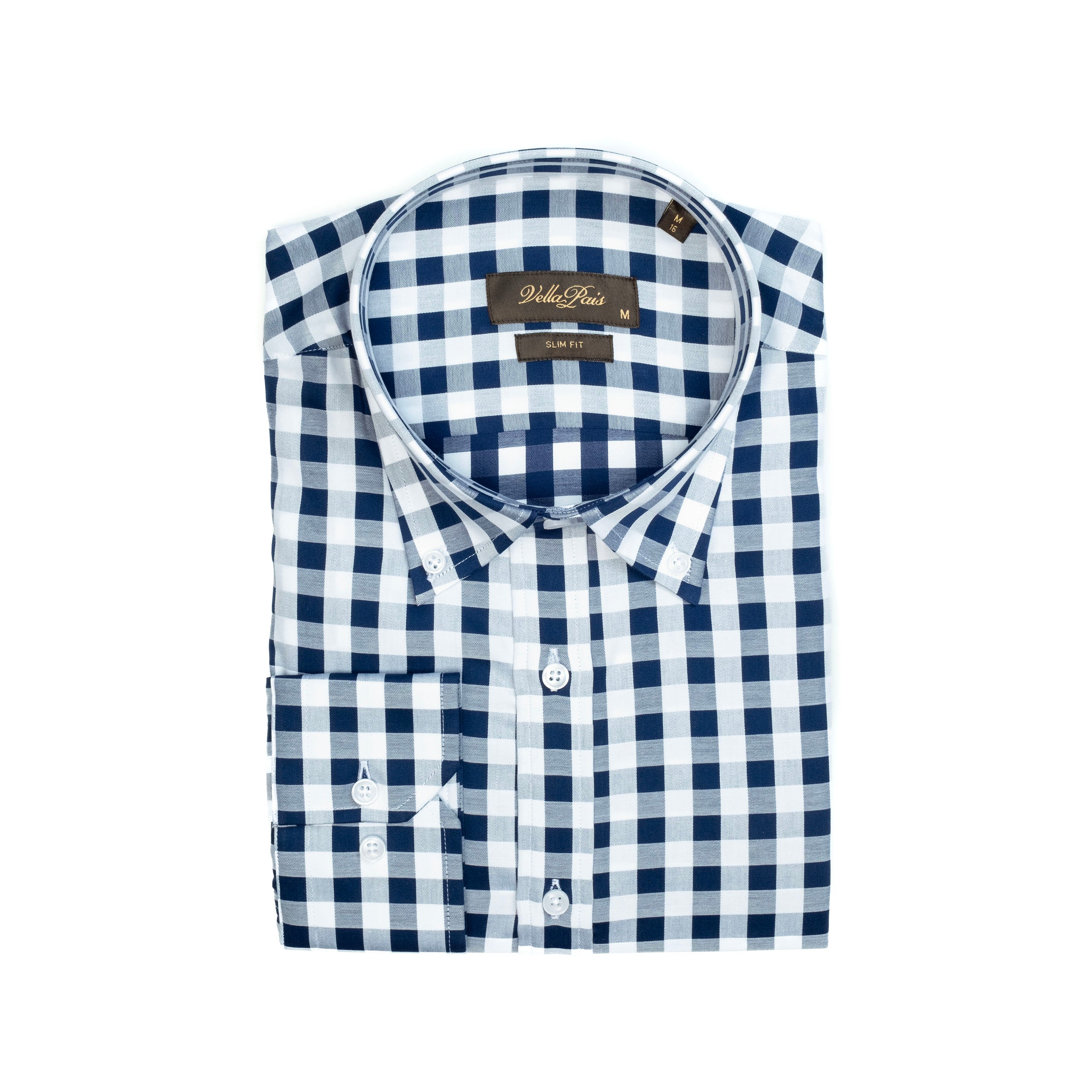 

РУБАШКА ИЗ ХЛОПКА DUNHILL SLIMM FIT Vella Pais, синий