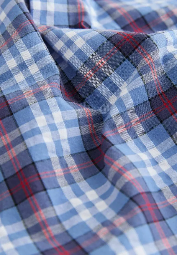 Рубашка в клетку с коротким рукавом стандартного кроя Next, Blue Navy — фото 4