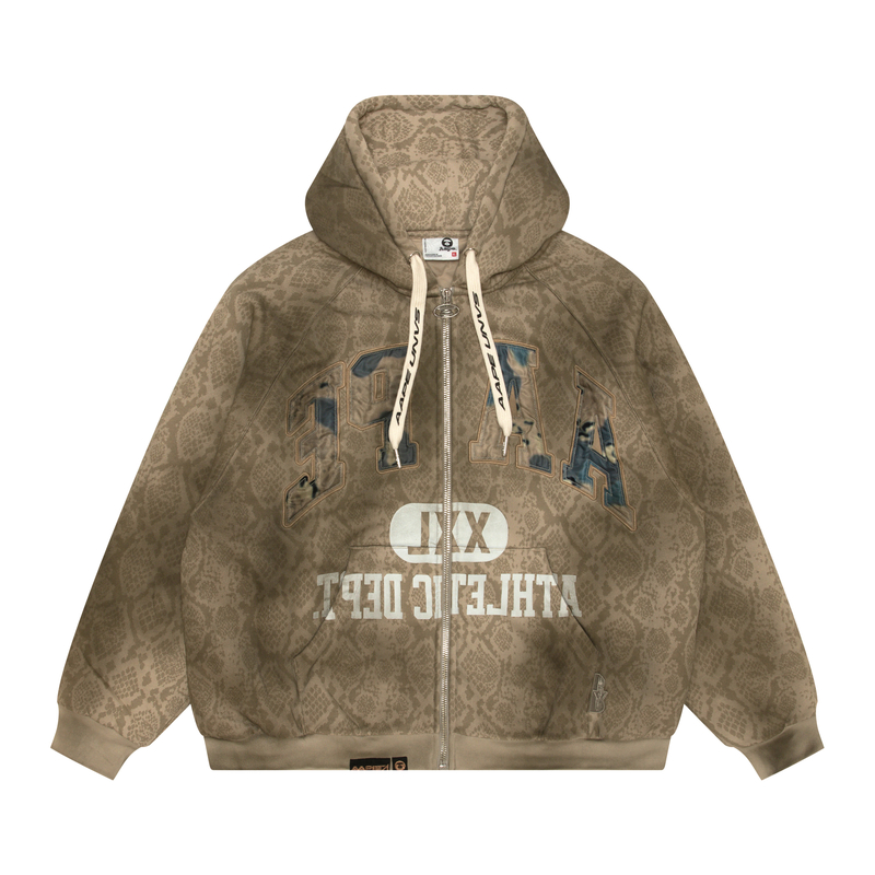 

Толстовка на молнии с узором от *A Bathing APE Aape, коричневый bge