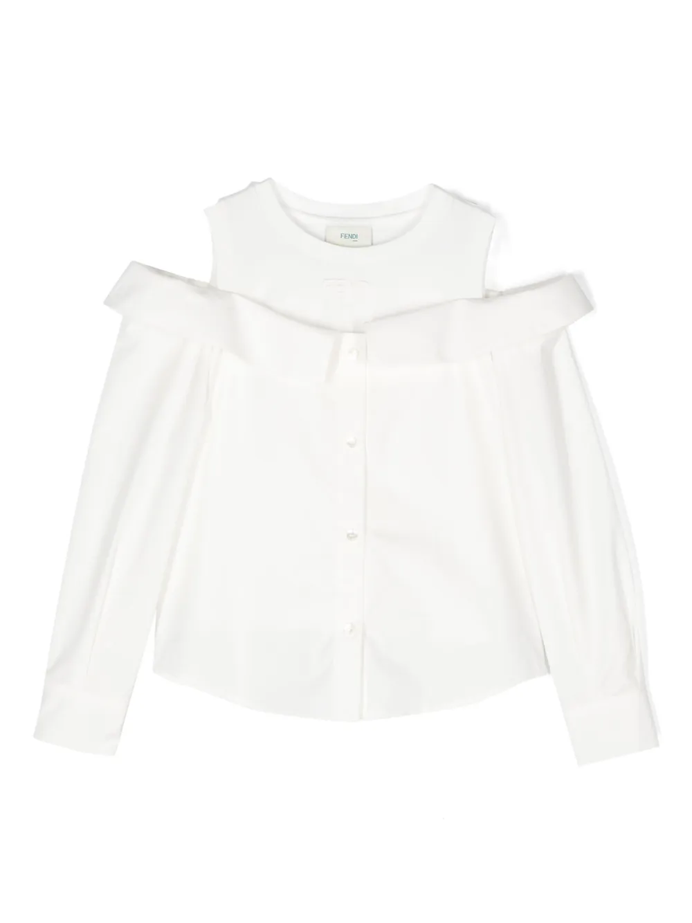 

Блузка с открытыми плечами FENDI KIDS, белый