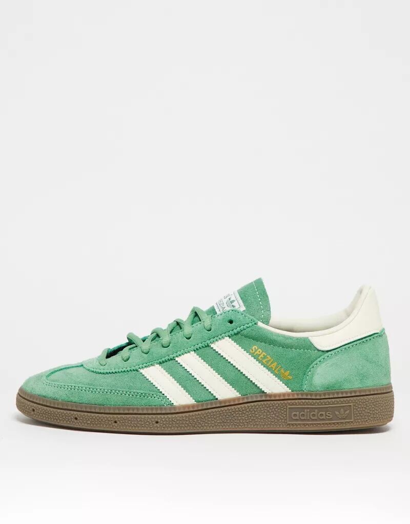 Зелено-белые кроссовки adidas Originals Handball Spezial на резиновой подошве
