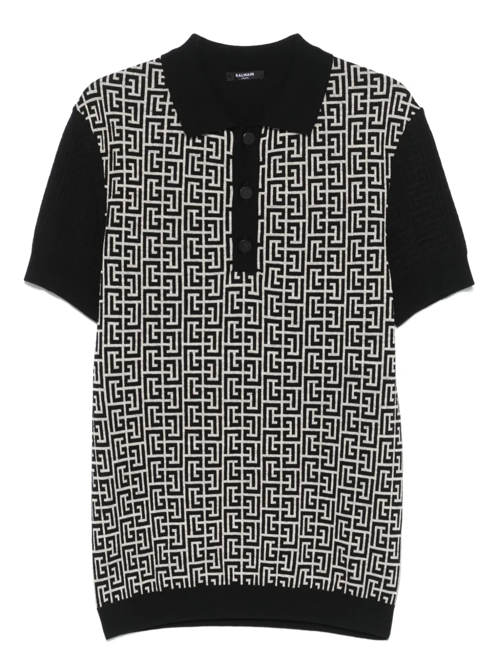 

Рубашка поло с монограммой BALMAIN, черный