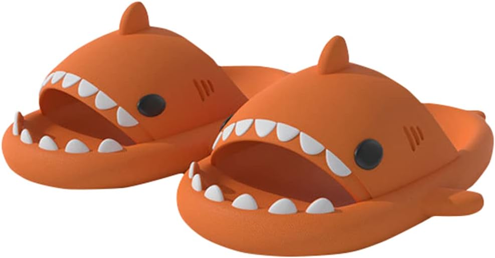 

Унисекс шлепанцы Cydmoty EVA с открытым носком в виде акулы, милые шлепанцы для женщин и мужчин, летние с легкой подошвой, повседневные пляжные сандалии, оранжевый