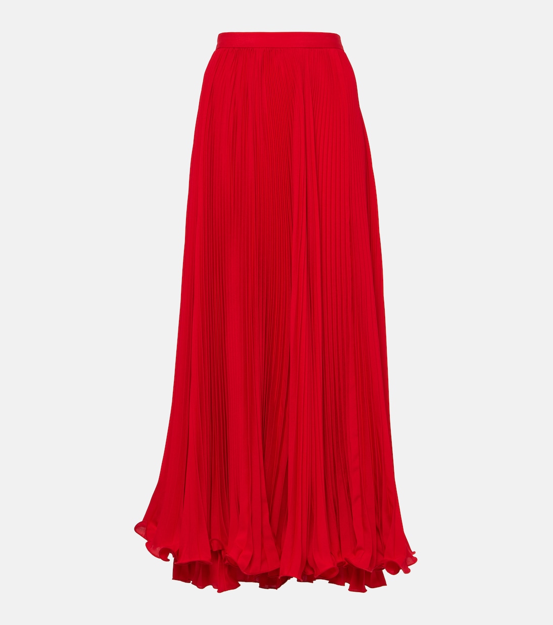 

Юбка макси из плиссированного крепа Balmain, Rouge