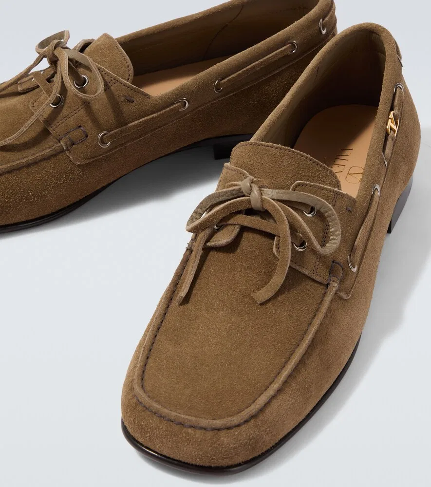 Замшевые лодочные туфли Palm Avenue VLogo Valentino Garavani, коричневый — фото 3