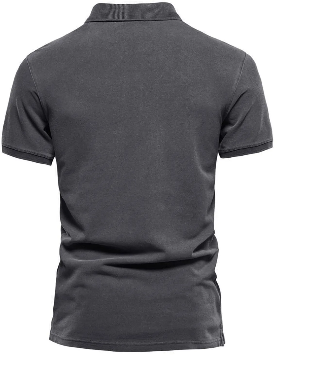Мужская поло с коротким рукавом, 3 пуговицы, slim fit — фото 3