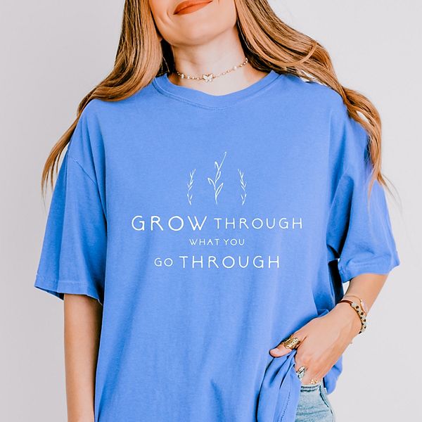 

Футболка с красивой надписью "Grow through what you go through" Simply Sage Market, Flo Blue, Зеленый, Футболка с красивой надписью "Grow through what you go through" Simply Sage Market, Flo Blue