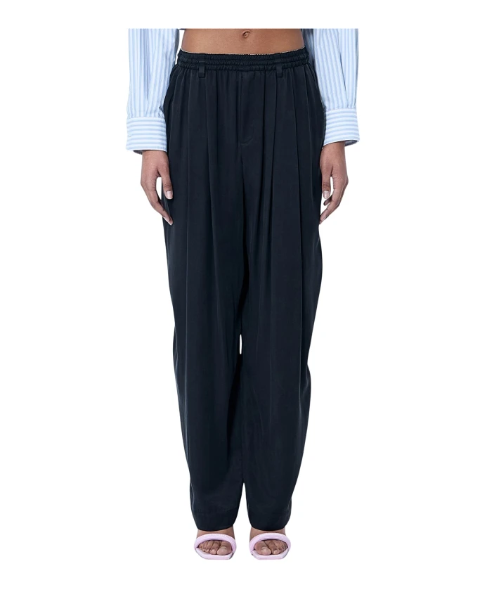 Мягкие плиссированные брюки Alexander Wang, черный