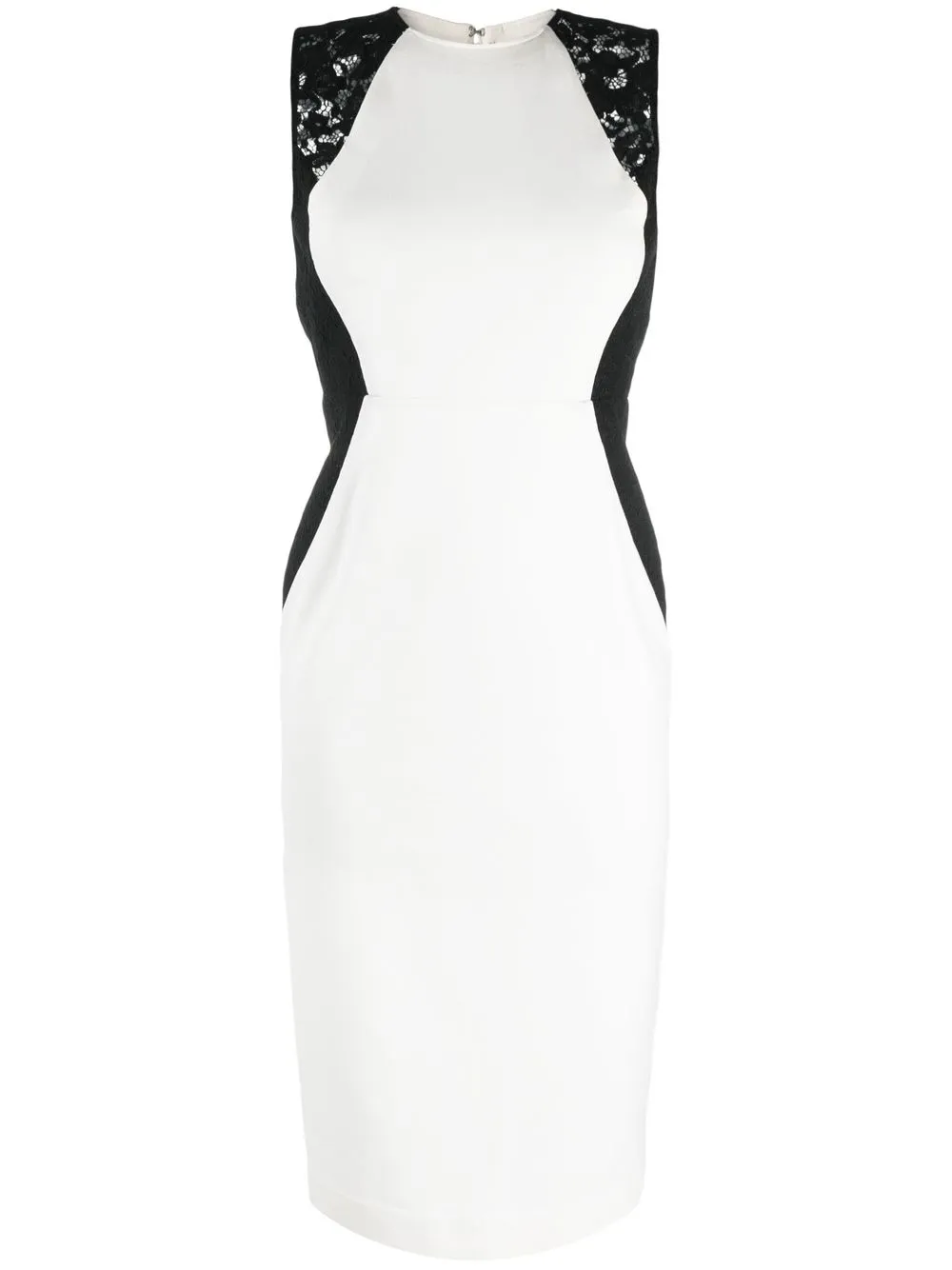 

Кружевное платье миди без рукавов Twinset, белый