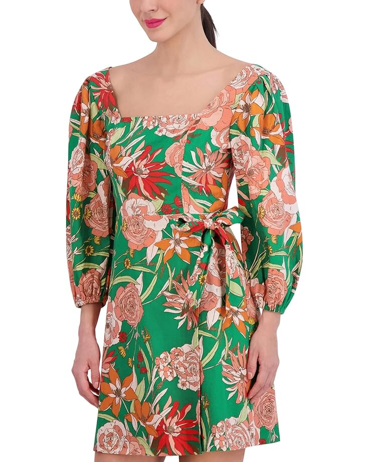

Платье Vince Camuto Printed Linen A-Line, цвет Green Multi