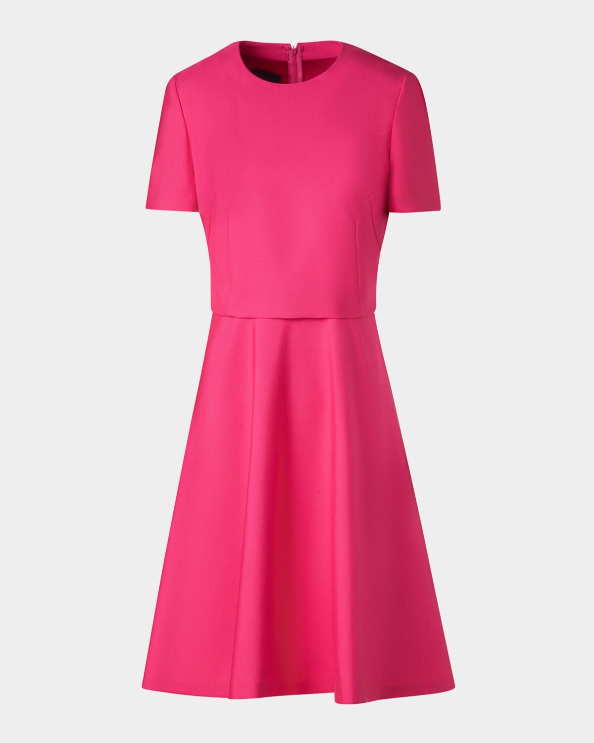 

Многослойное шелковое платье с короткими рукавами Akris, пурпурный