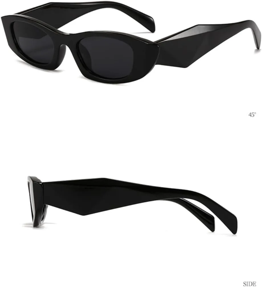 

Модные ретро-очки в форме «кошачий глаз» с нестандартной оправой и широкими дужками, высококачественные солнцезащитные очки для мужчин и женщин UATXTAU, Black