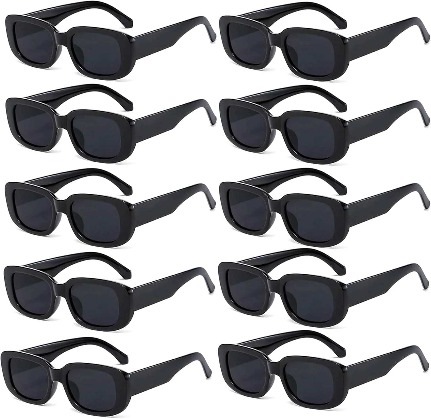 

Солнцезащитные очки Eyegla, прямоугольные солнцезащитные очки оптом, сувениры для вечеринок в стиле 90-х, солнцезащитные очки для женщин, упаковка 6/8/10 штук, Black