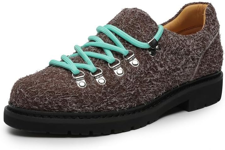 

Мужские кроссовки Oxford Santimon из искусственной зернистой кожи и замши с шнуровкой - противоскользящие модные классические повседневные ботинки, коричневый