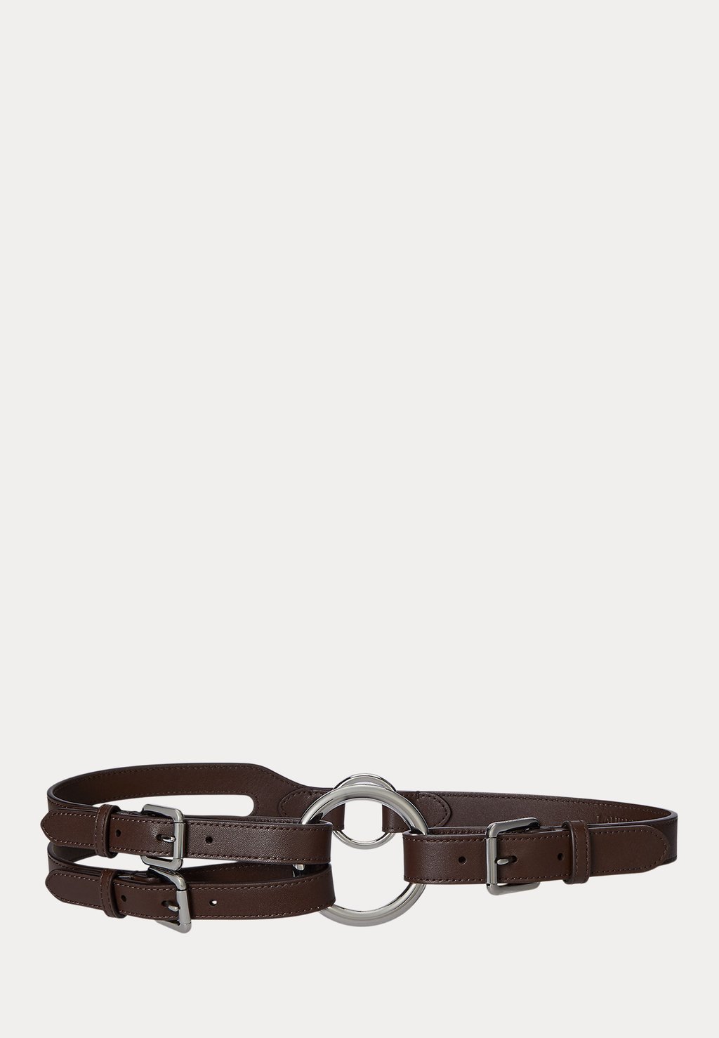 

Ремень TRI STRAP O RING LEATHER BELT Lauren Ralph Lauren, темно-коричневый