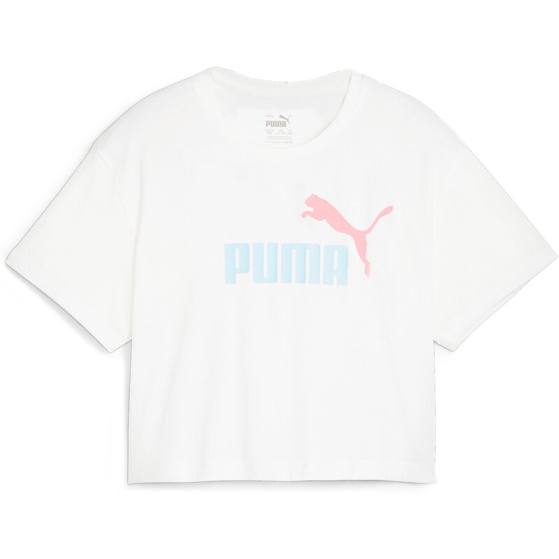 

Укороченная футболка с логотипом для девочек Puma, белый