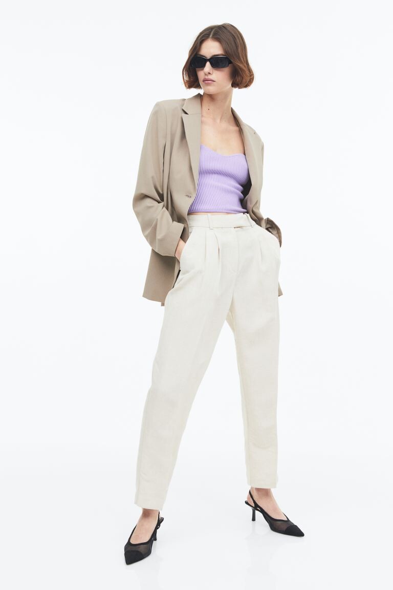 

Брюки-зауженные из льняной смеси H&M