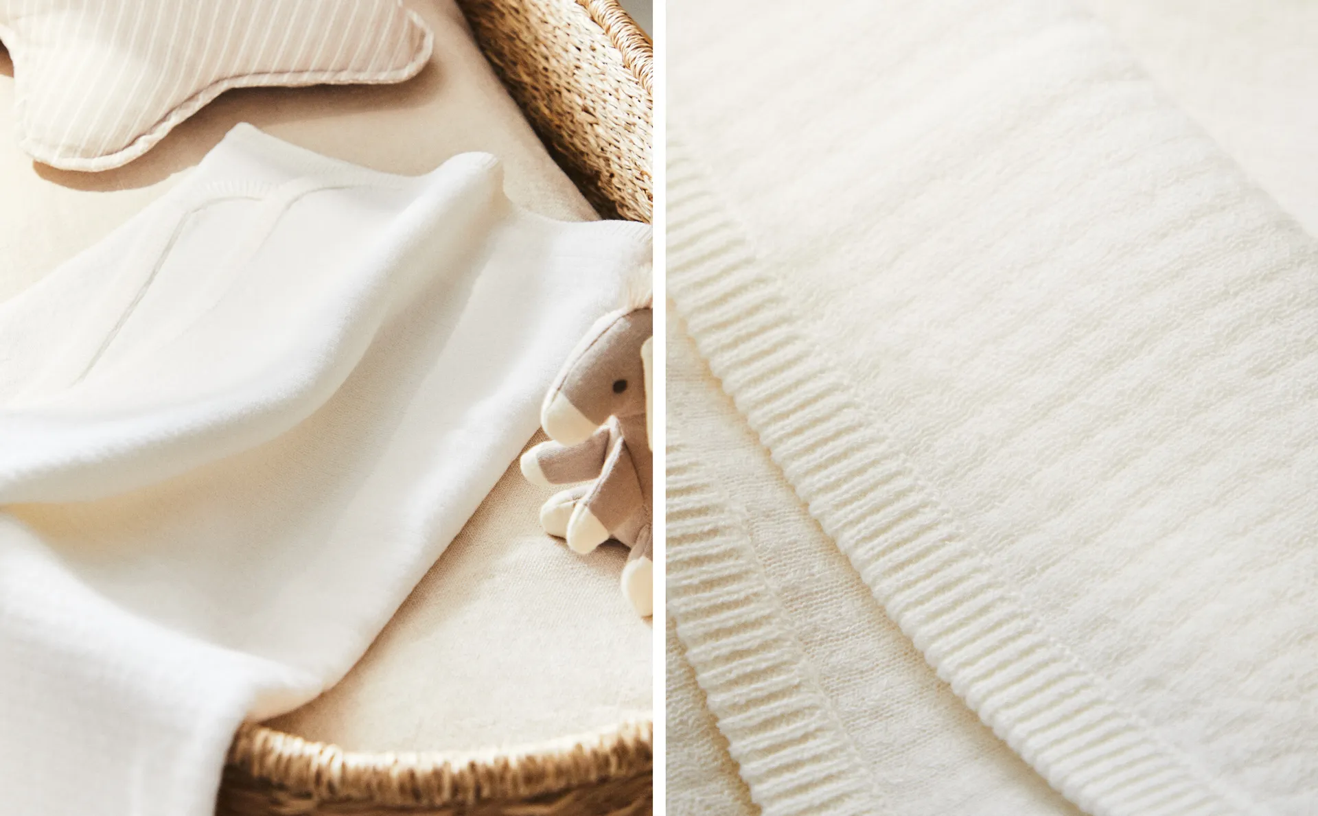 

Детское одеяло из хлопкового муслина Zara Home, экрю