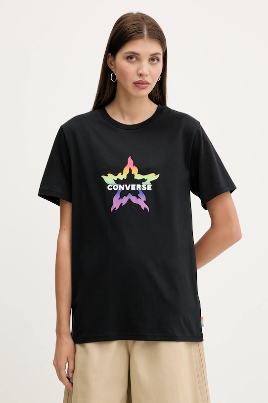 

Хлопковая футболка Converse, черный