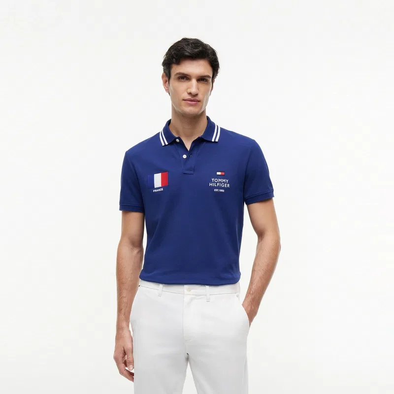 Поло Tommy Hilfiger темно-синее — фото 4