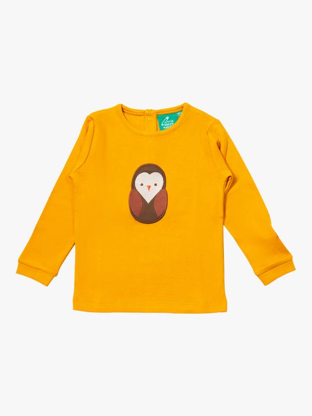 

Детская футболка с длинными рукавами и аппликацией совы из органического хлопка Little Green Radicals