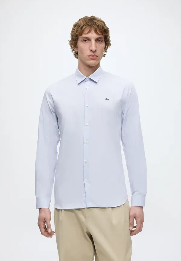 Рубашка из поплина с эффектом стрейч, slim fit, Lacoste, цвет феникс-блю