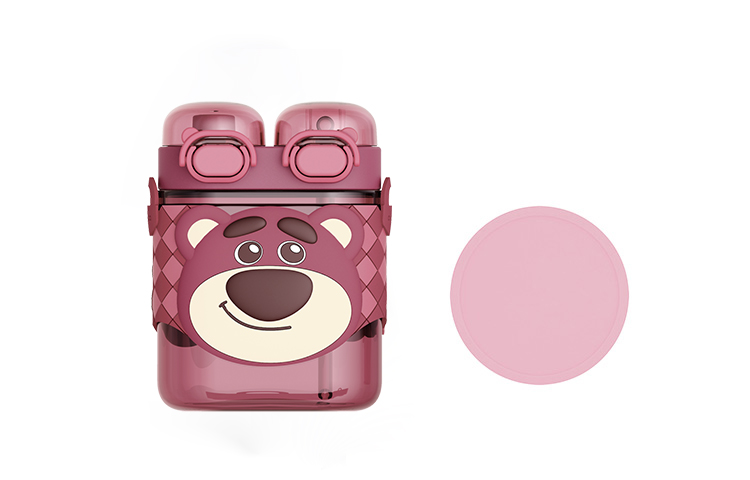 

Стильная женская летняя двойная пластиковая кружка 570мл Disney, Strawberry Bear + Coaster