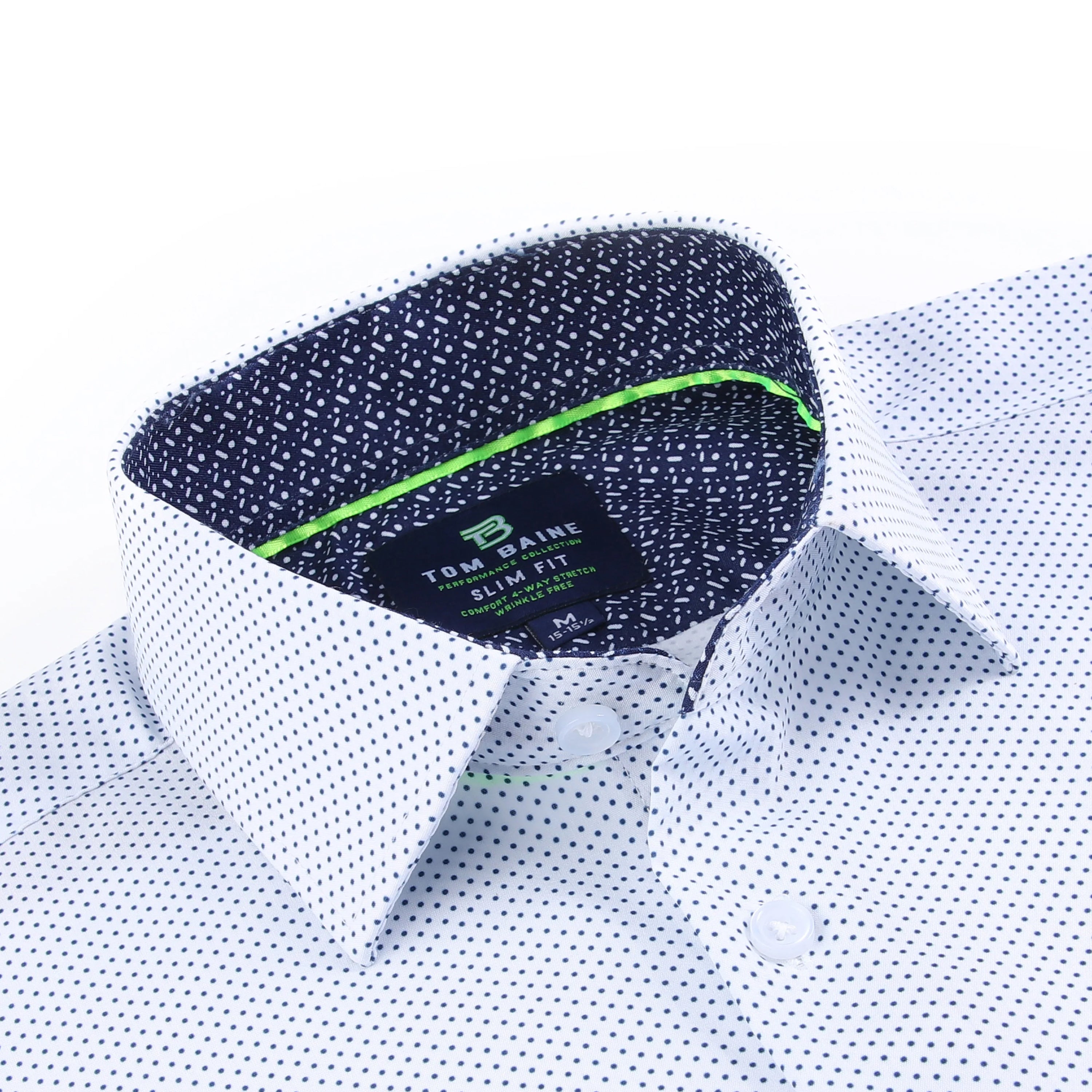 

Tom Baine Slim Fit Performance Мужская рубашка с длинным рукавом, белый