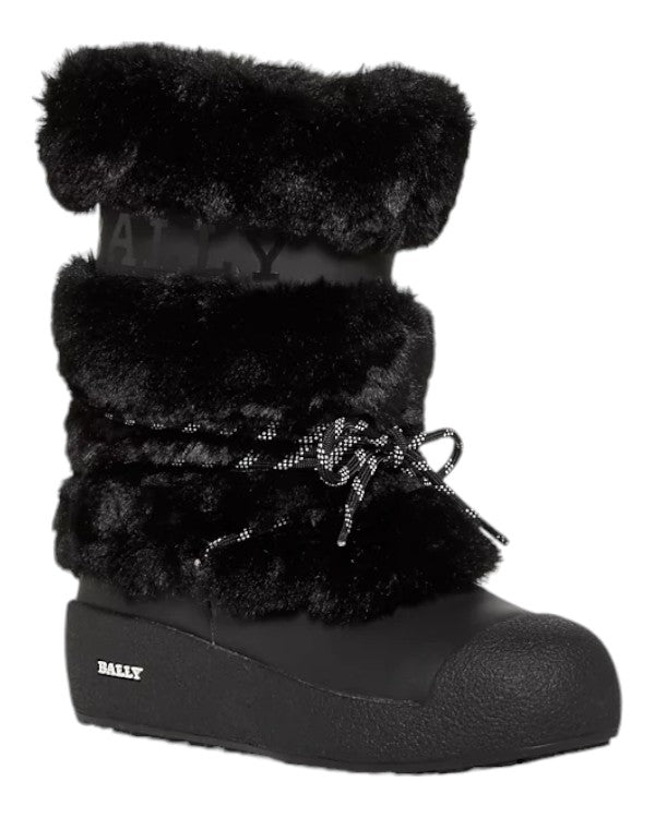 Bally Galy 6234641 Женские черные ботильоны из кожи и меха