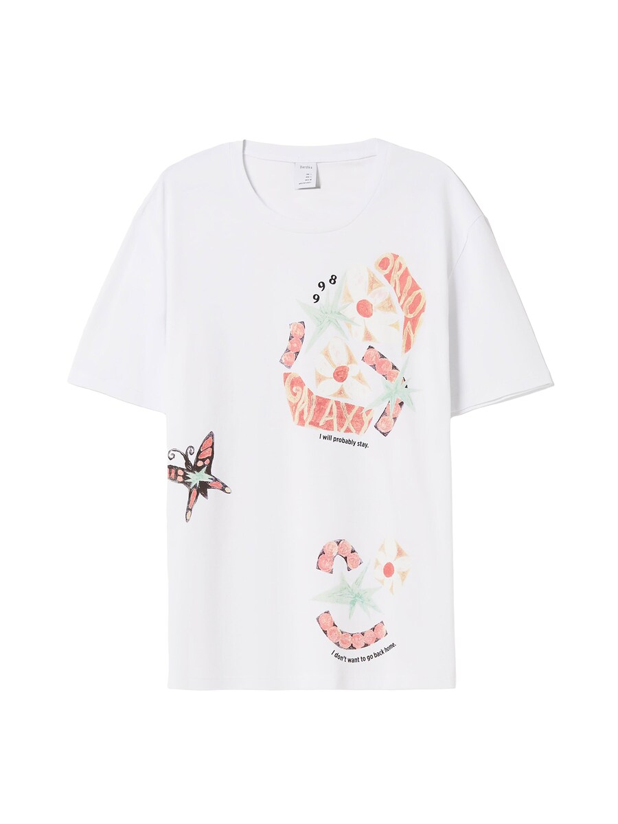 

Классическая футболка Bershka Shirt, белый