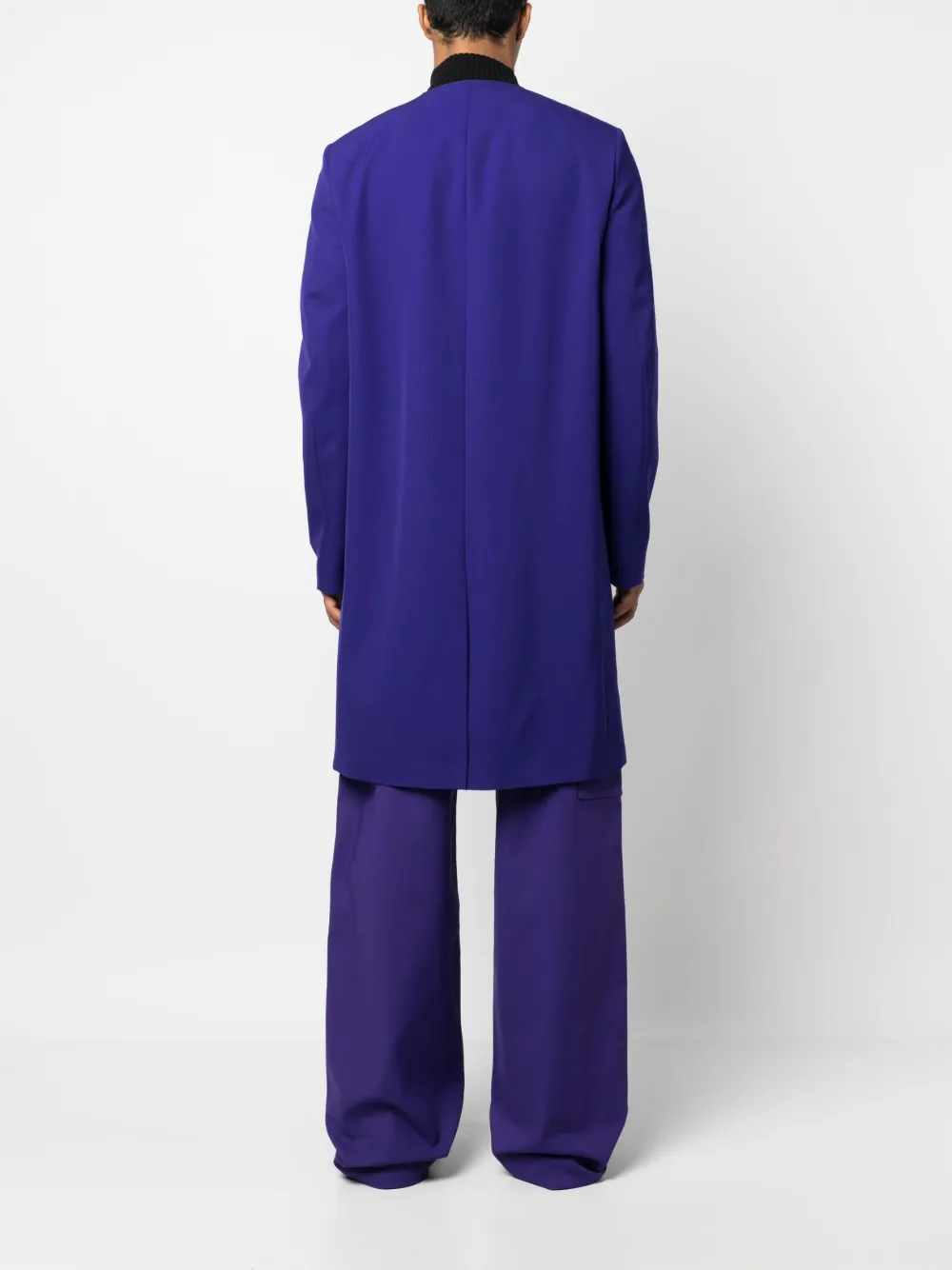 Однобортное пальто с нашивкой-логотипом OFF-WHITE, фиолетовый — фото 4