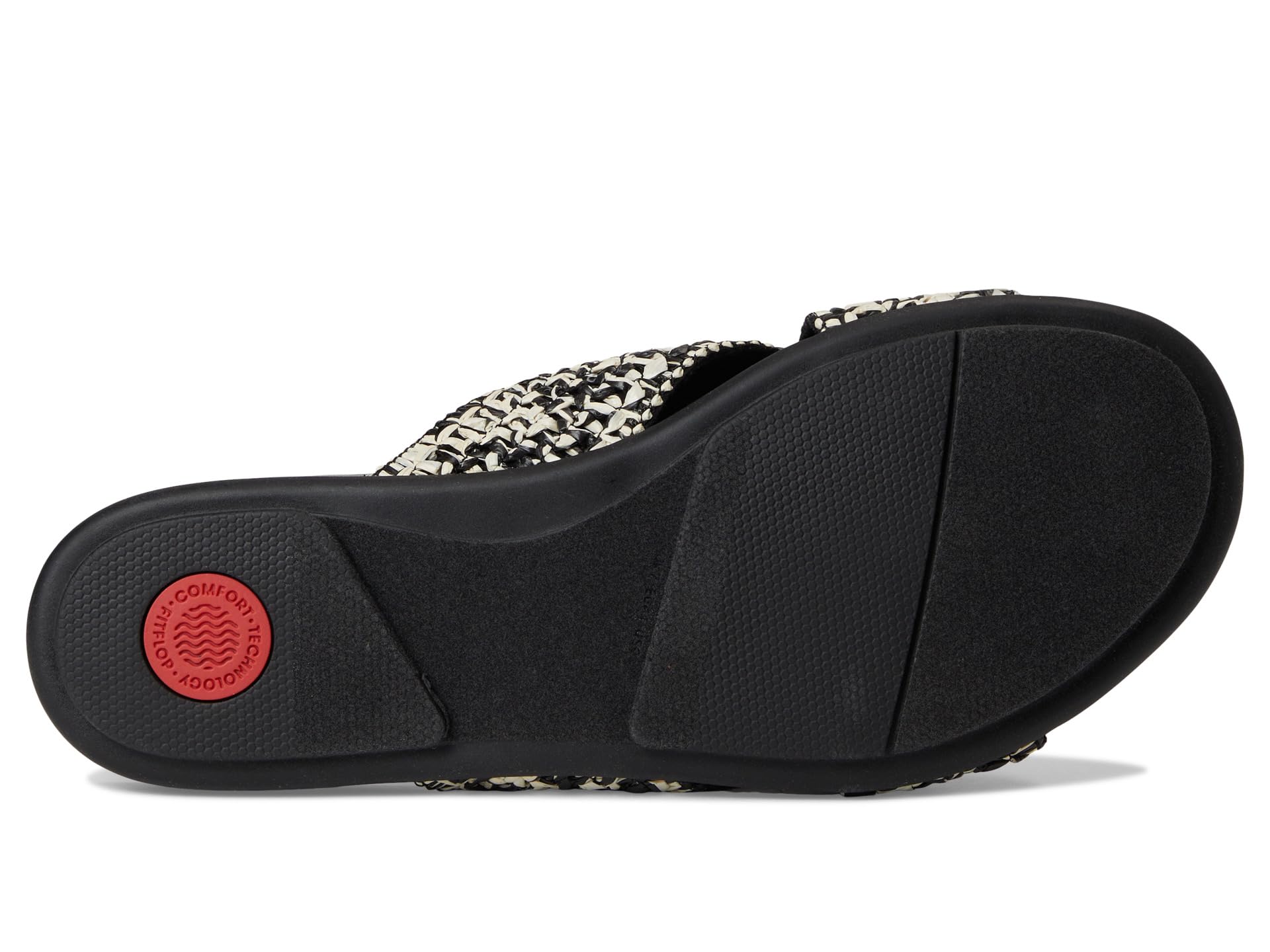 Сандалии FitFlop Gracie Woven Cross Slides, Black/Ivory Mix — фото 3