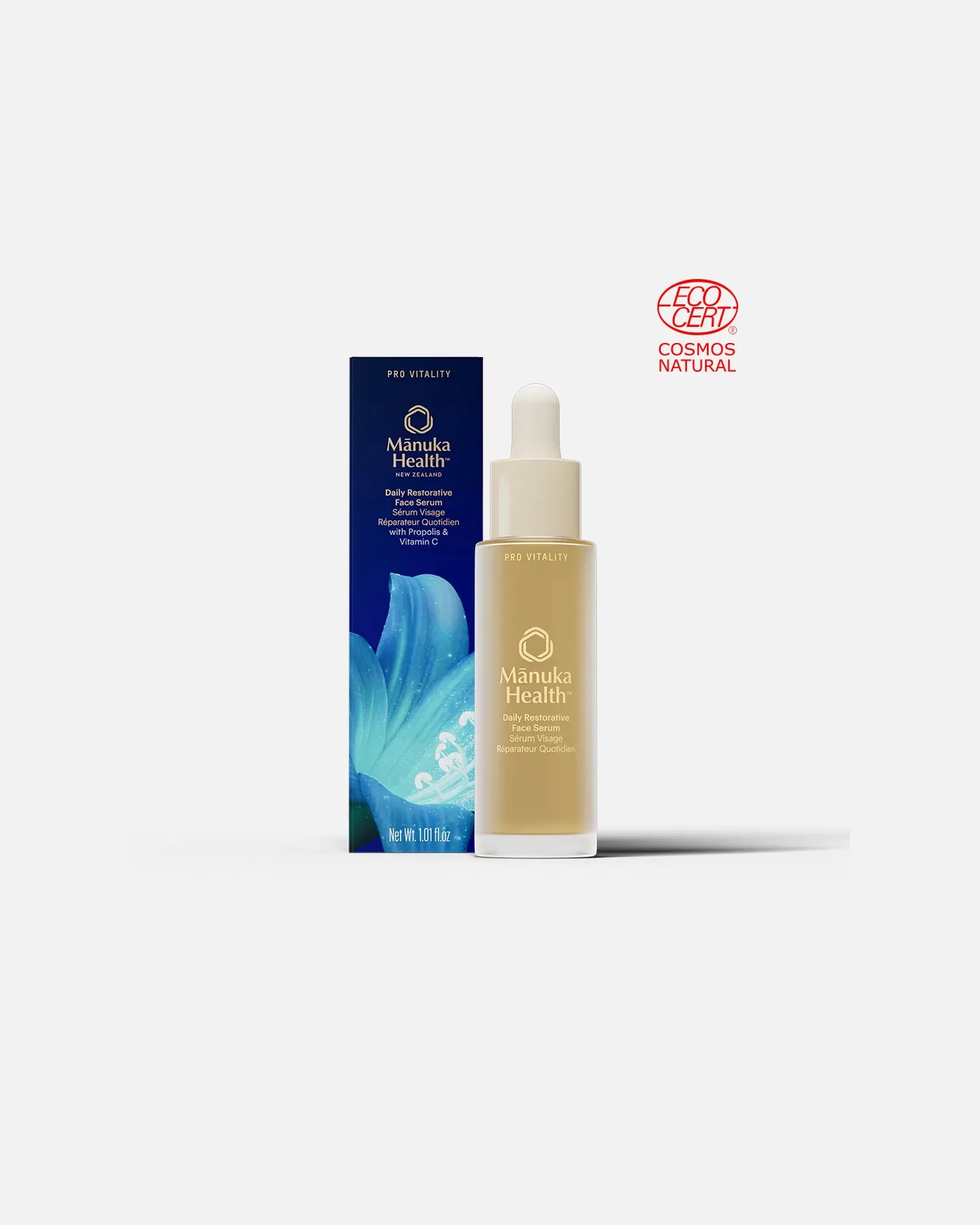 Сыворотка Manuka Health — Увлажняющая Pro Vitality - восстанавливающая для лица на каждый день с прополисом и, 30 мл