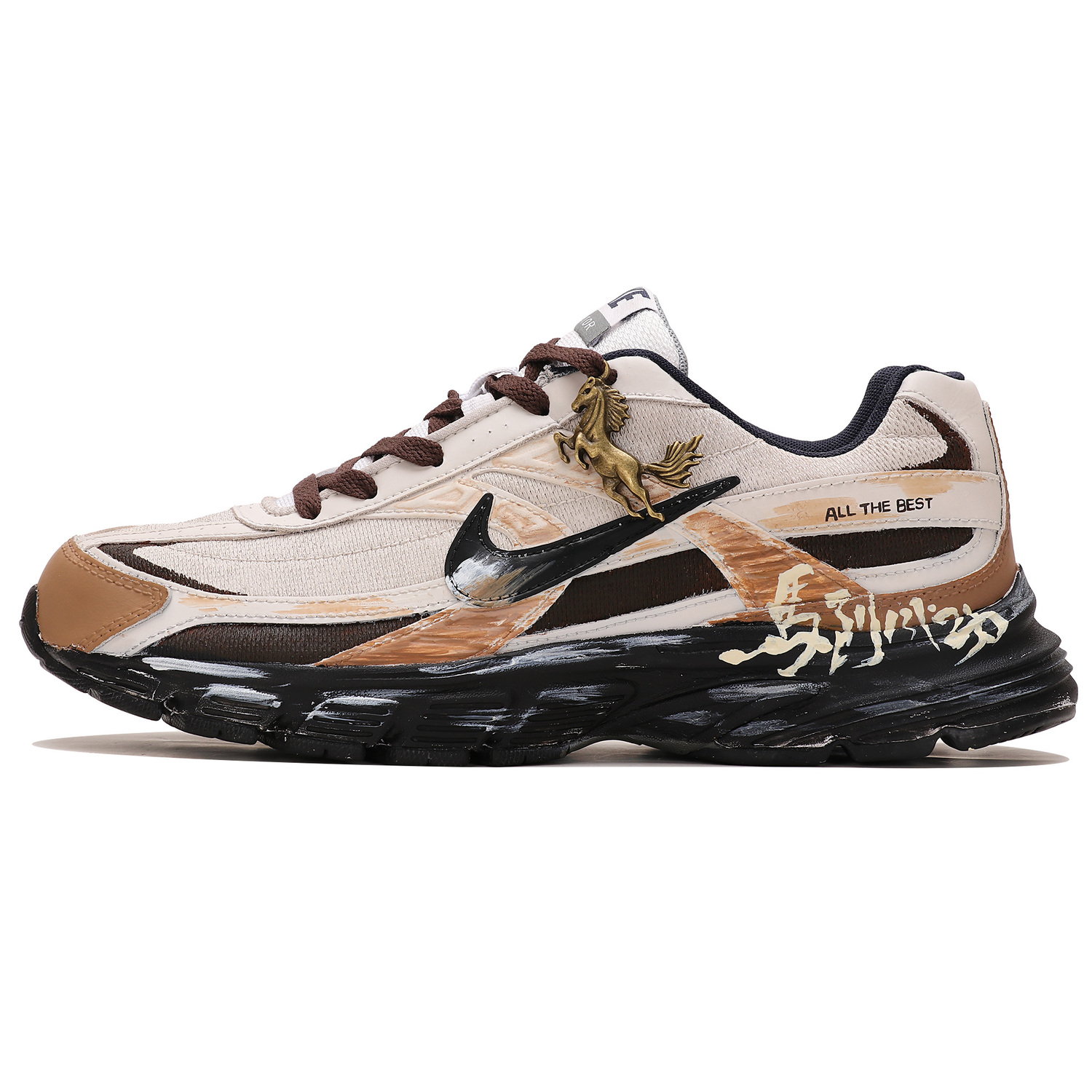 

Nike Initiator Abrasion Resistant Low top Бежево-черные кроссовки для мужчин