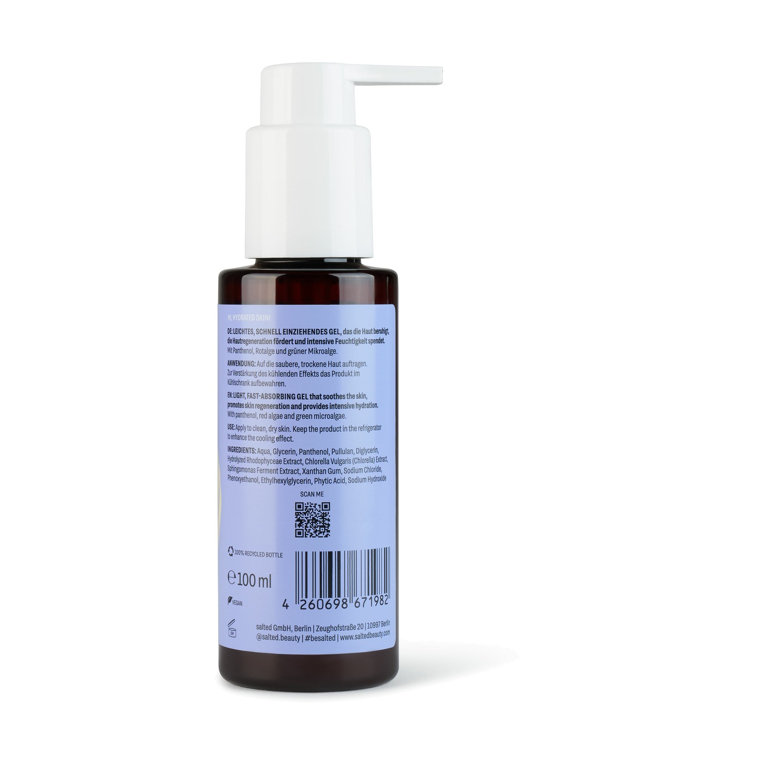 Средство после загара after sun gel ohne duft Salted, объем transparent - 100 мл — фото 2