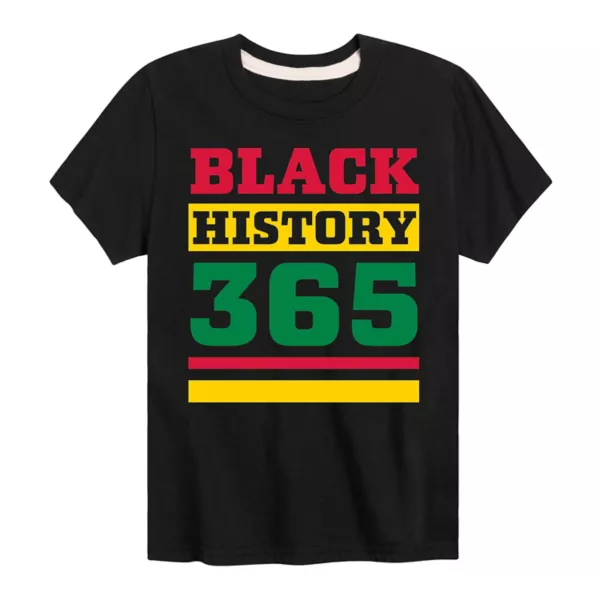 

Футболка с принтом "Black History 365" для мальчиков 8-20 лет, черная Licensed Character, черный