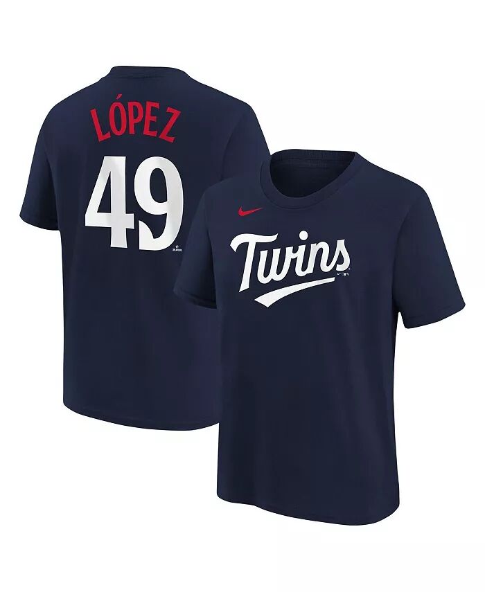 

Футболка с именем и номером Big Boys Pablo Lopez Navy Minnesota Twins Nike