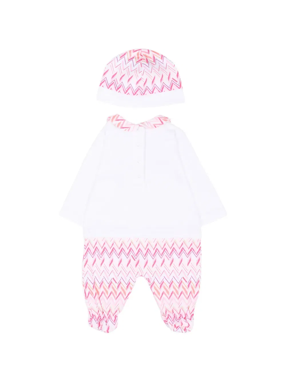 Комплект детского комбинезона с зигзагообразным узором Missoni Kids, белый — фото 2