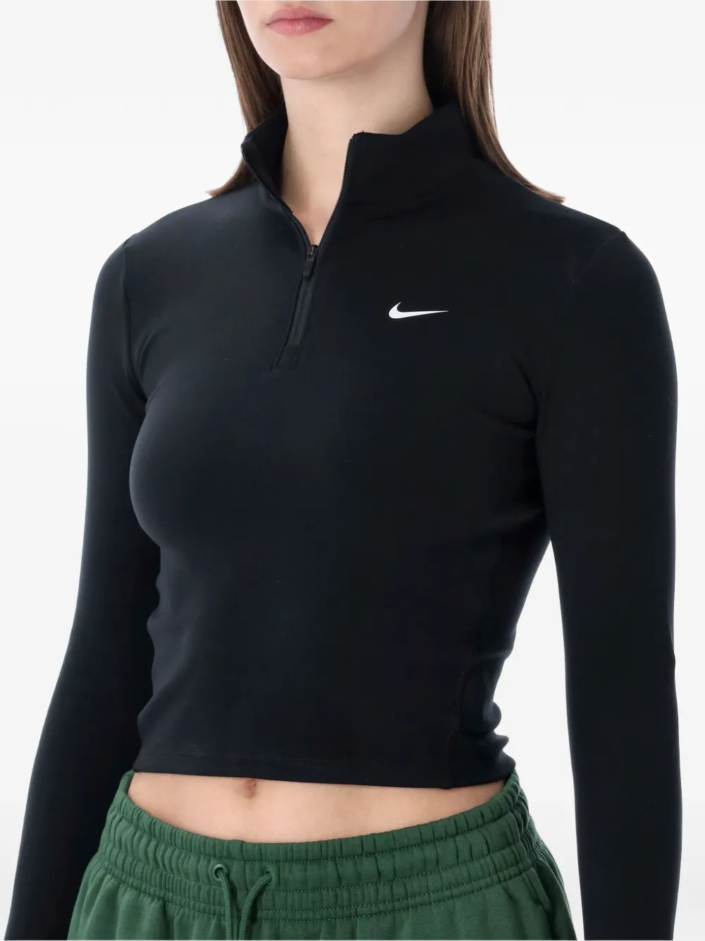 Лонгслив с молнией до половины длины Nike, черный — фото 3